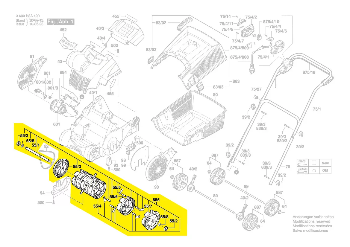 Unité de coupe réf. F 016 104 190 pour AVR 1100 Bosch